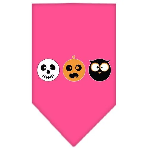 The Spook Trio Screen Print Bandana Bright Pink Small