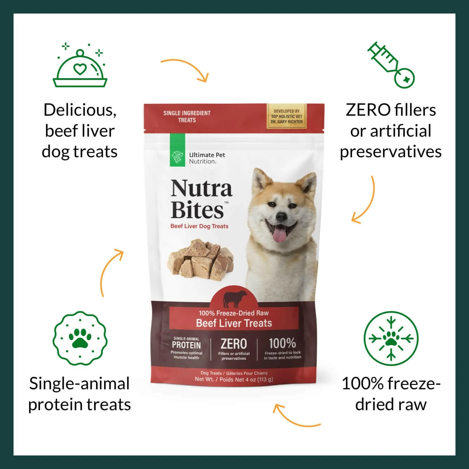 Ultimate Pet Nutrition Nutra Bites Freeze Dried Beef Liver Treats (4 oz)