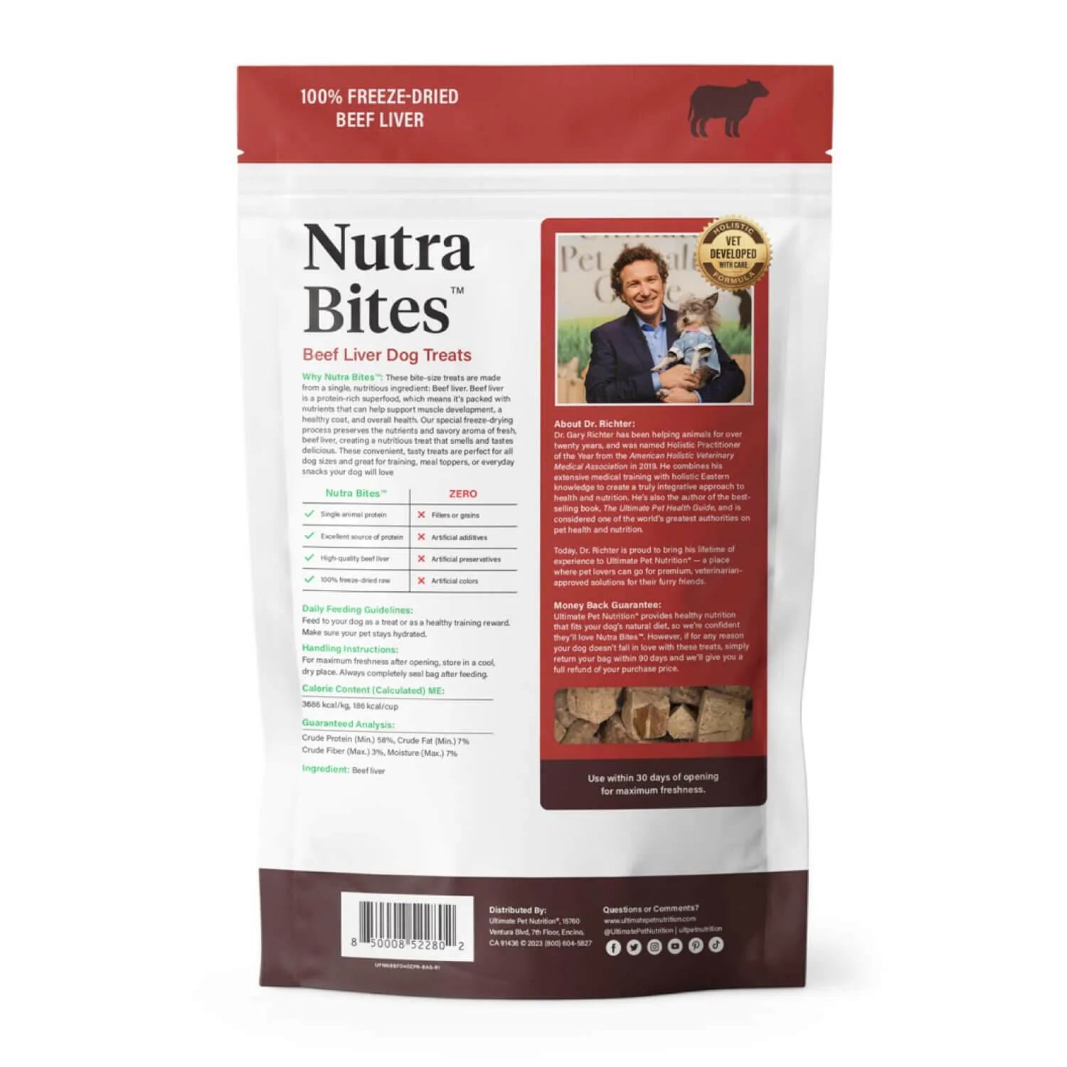 Ultimate Pet Nutrition Nutra Bites Freeze Dried Beef Liver Treats (4 oz)