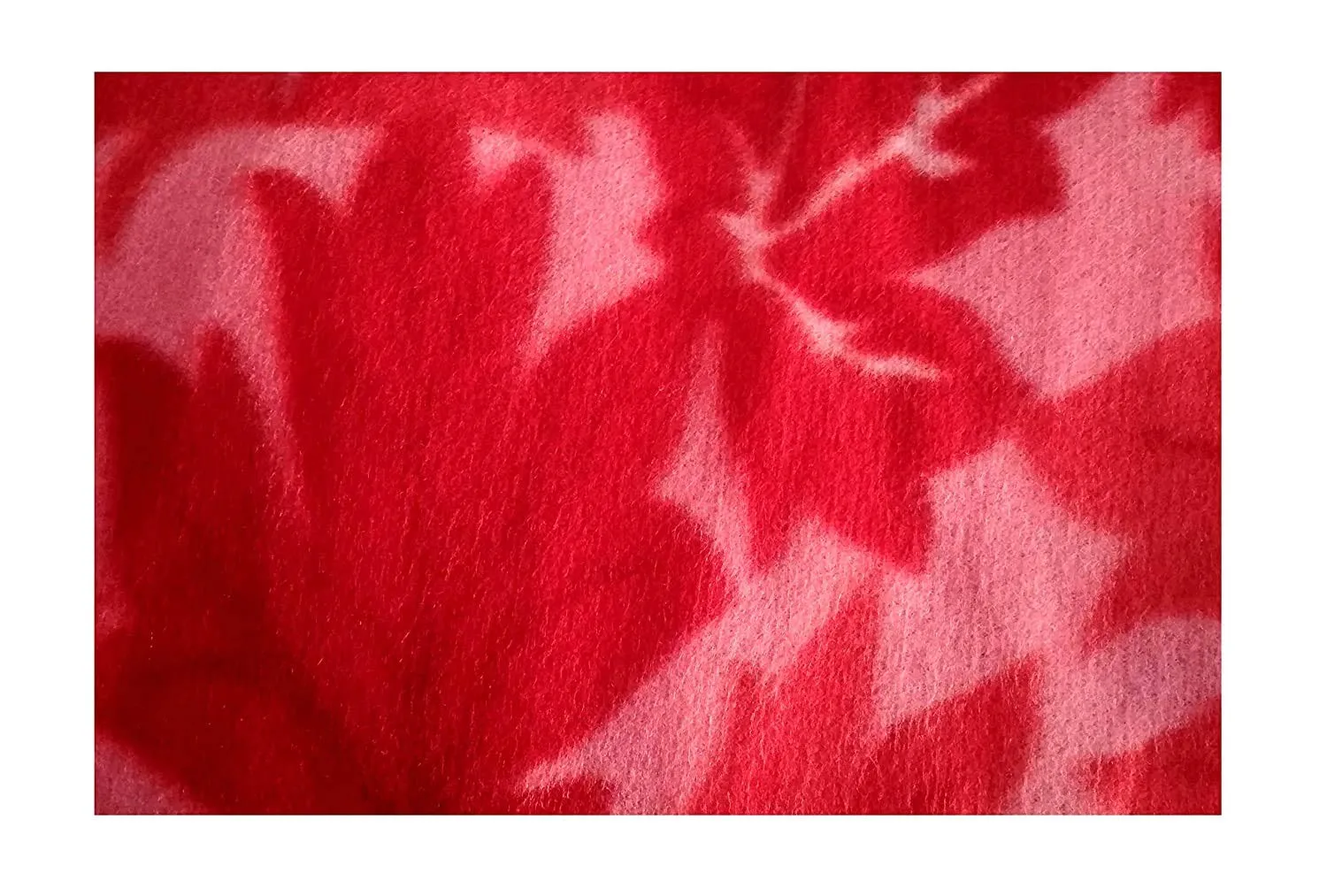 Visnik Leaf Print Woollen Quilt (Single Bed, Red)