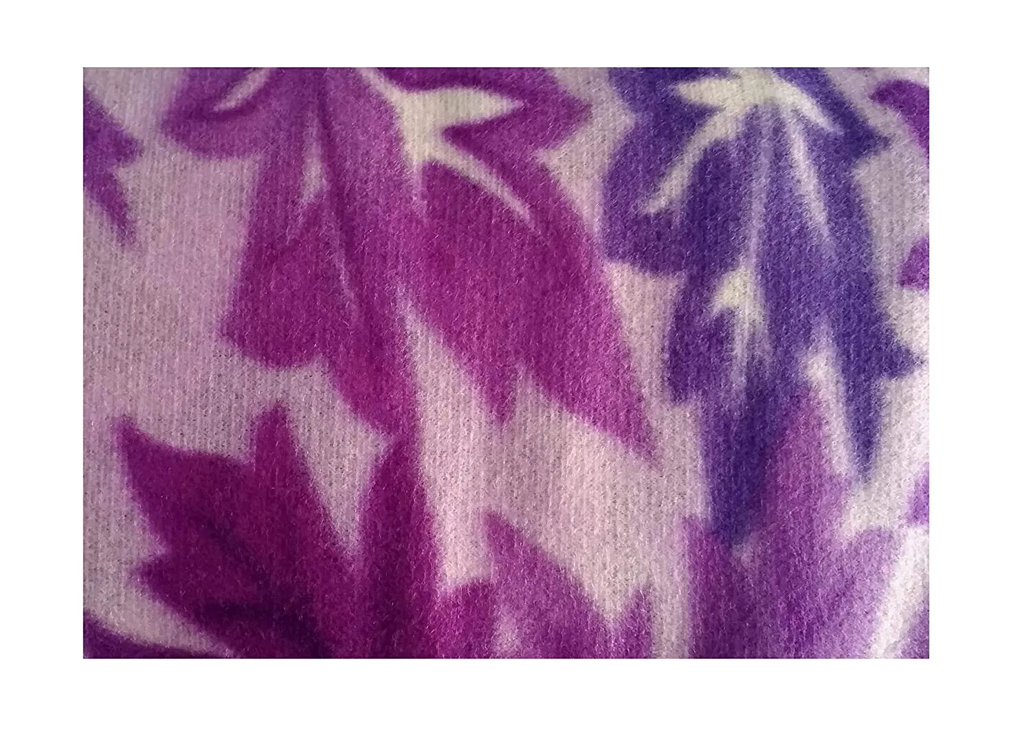 Visnik Leaf Print Woollen Quilt(Razai)/Blanket Cover(Single Bed) Purple