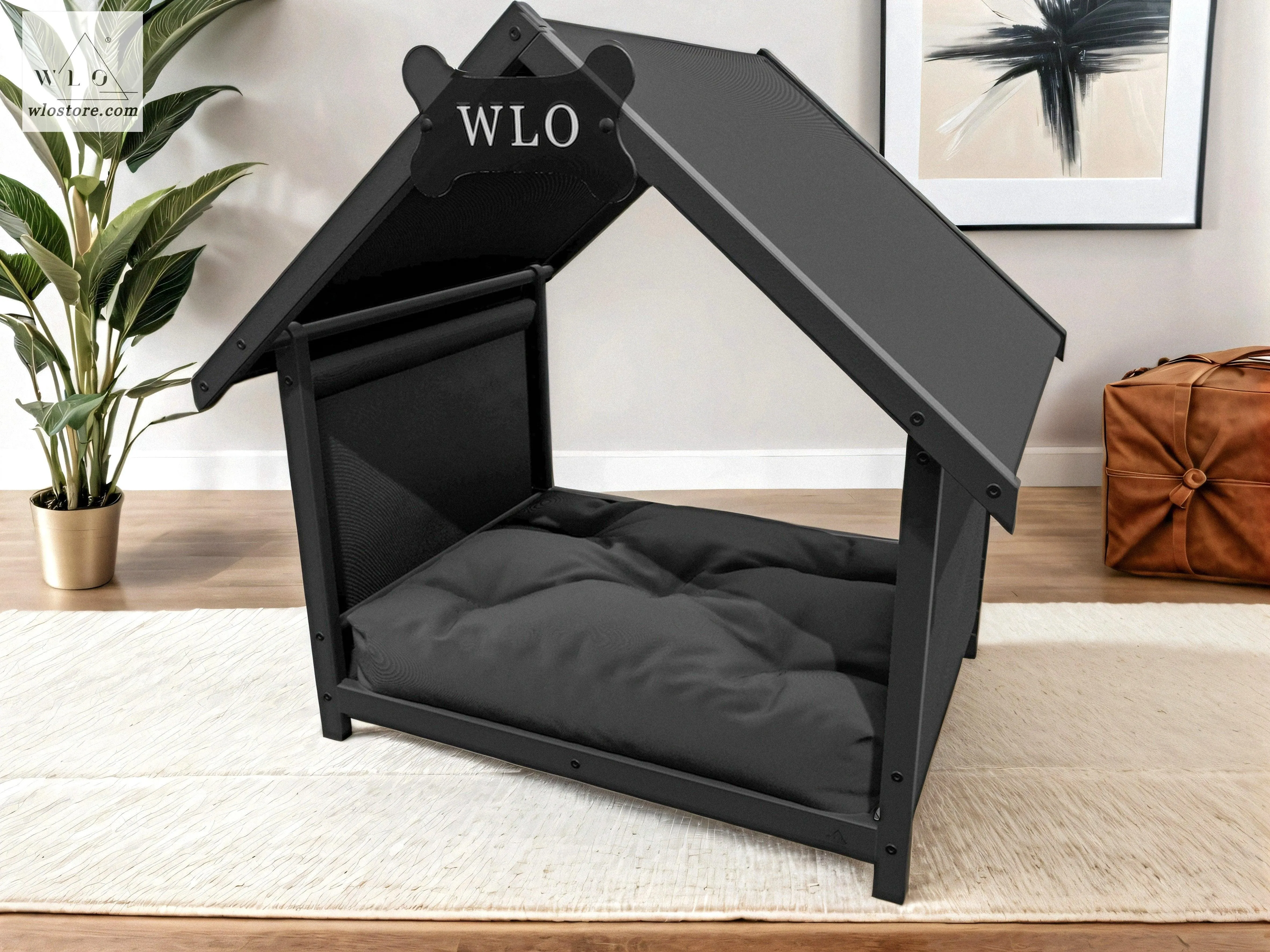 WLO® Black Basic Plus Modern Dog House