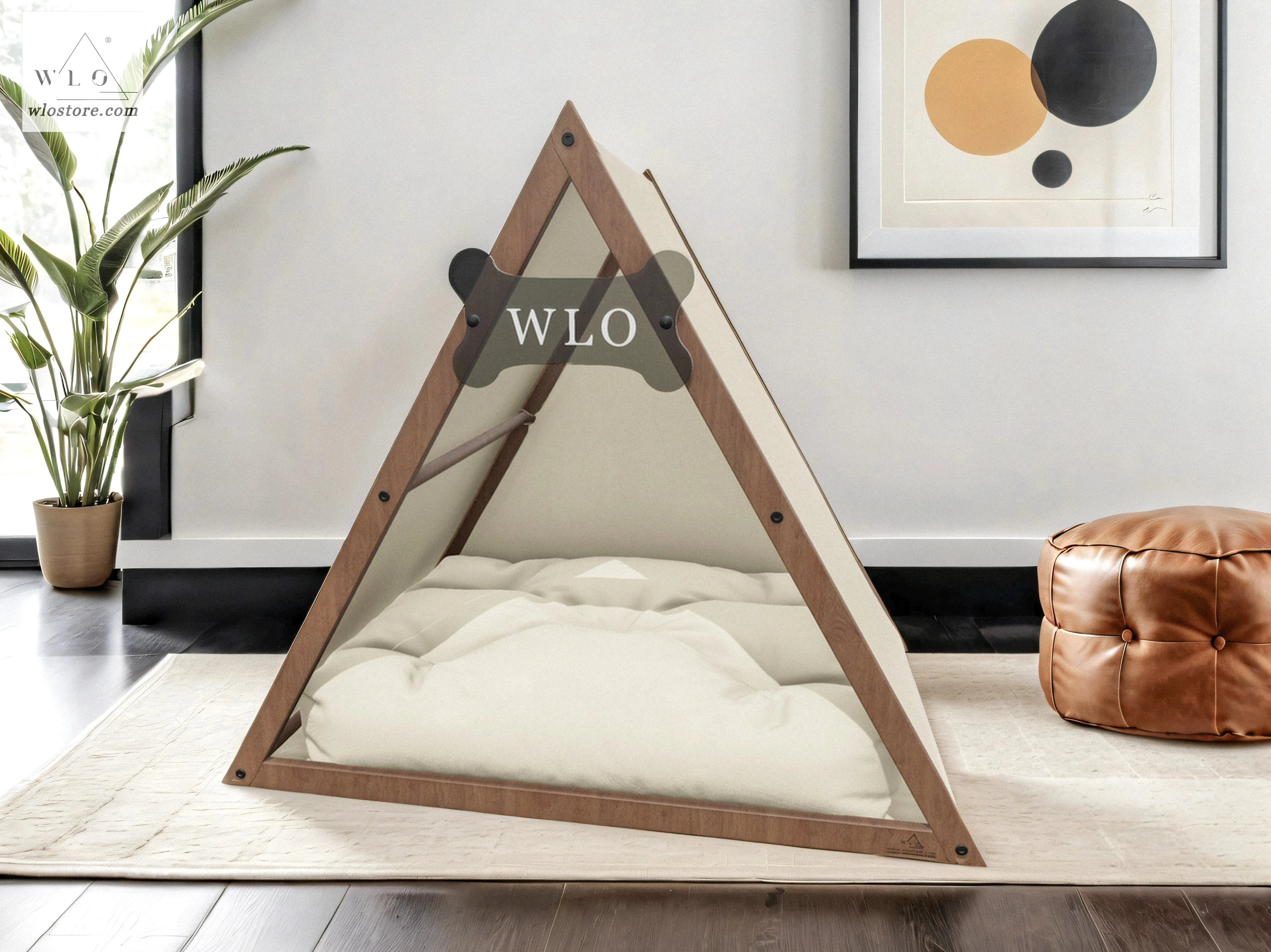 WLO® Walnut Lakota Modern Dog House