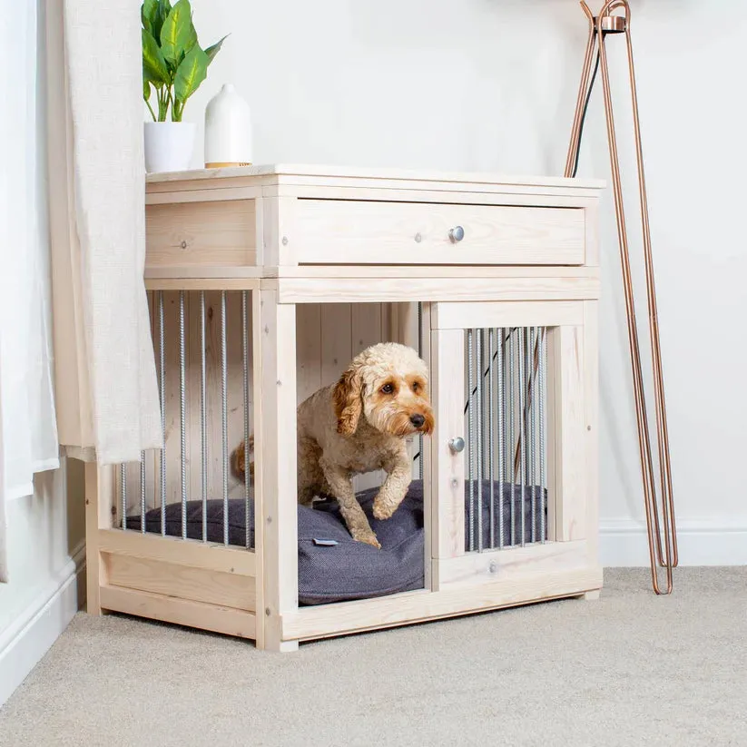 Wooden Sliding Door Salcombe Dog Crate with Drawer